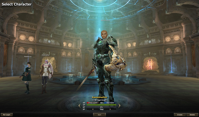 Character selection screen