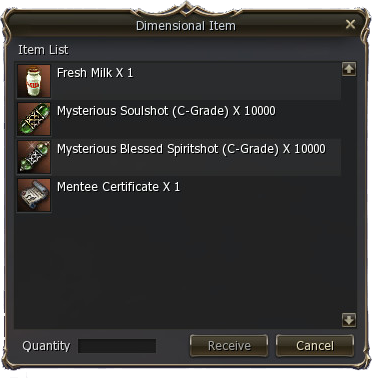 Claim Dimensional Item
