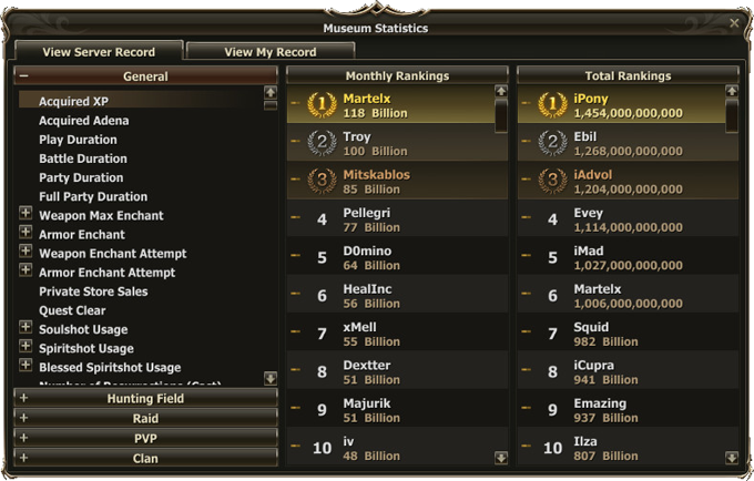 Museum interface